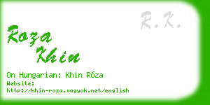 roza khin business card